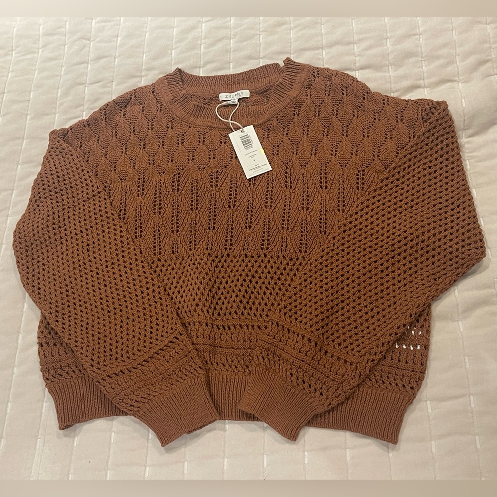 Z Supply Crochet Teakwood Rue Sweater